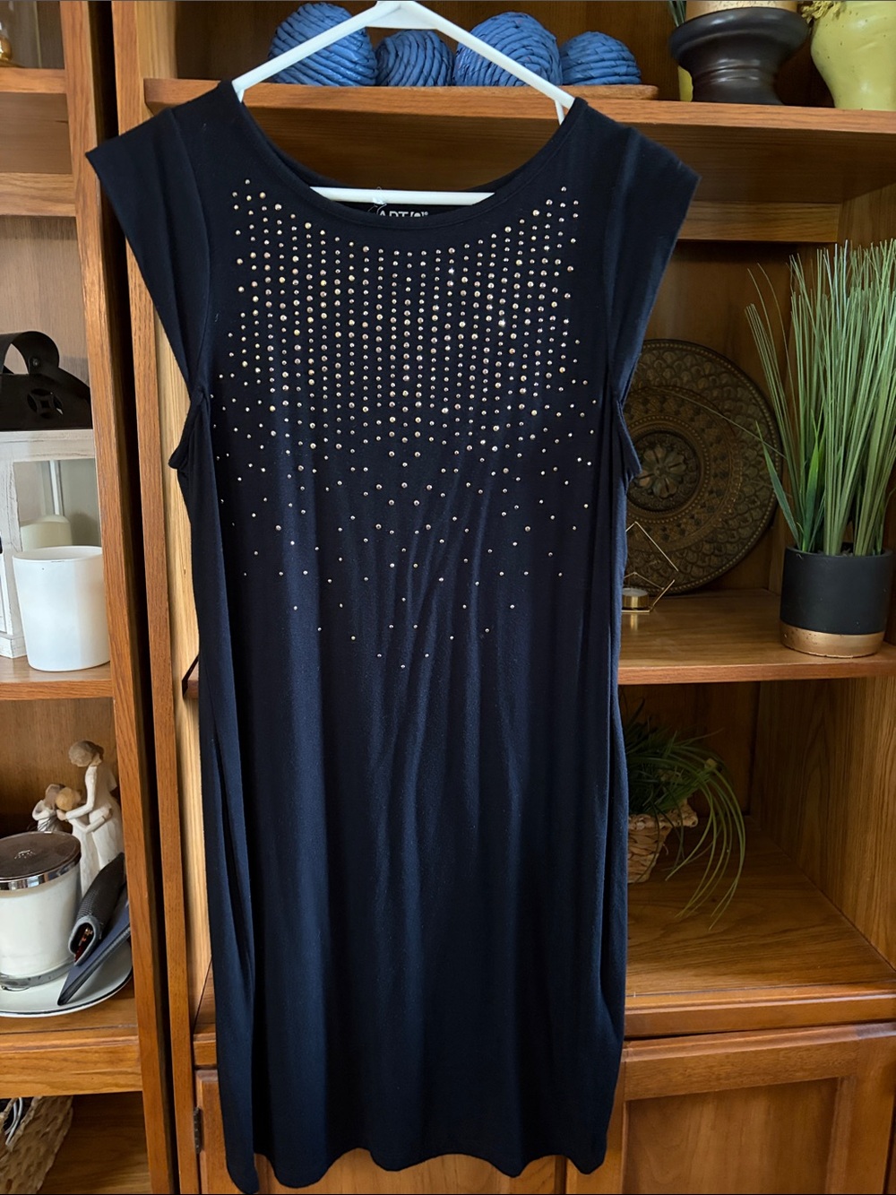 Apt. 9 Black Studded Cap-SleeveDress